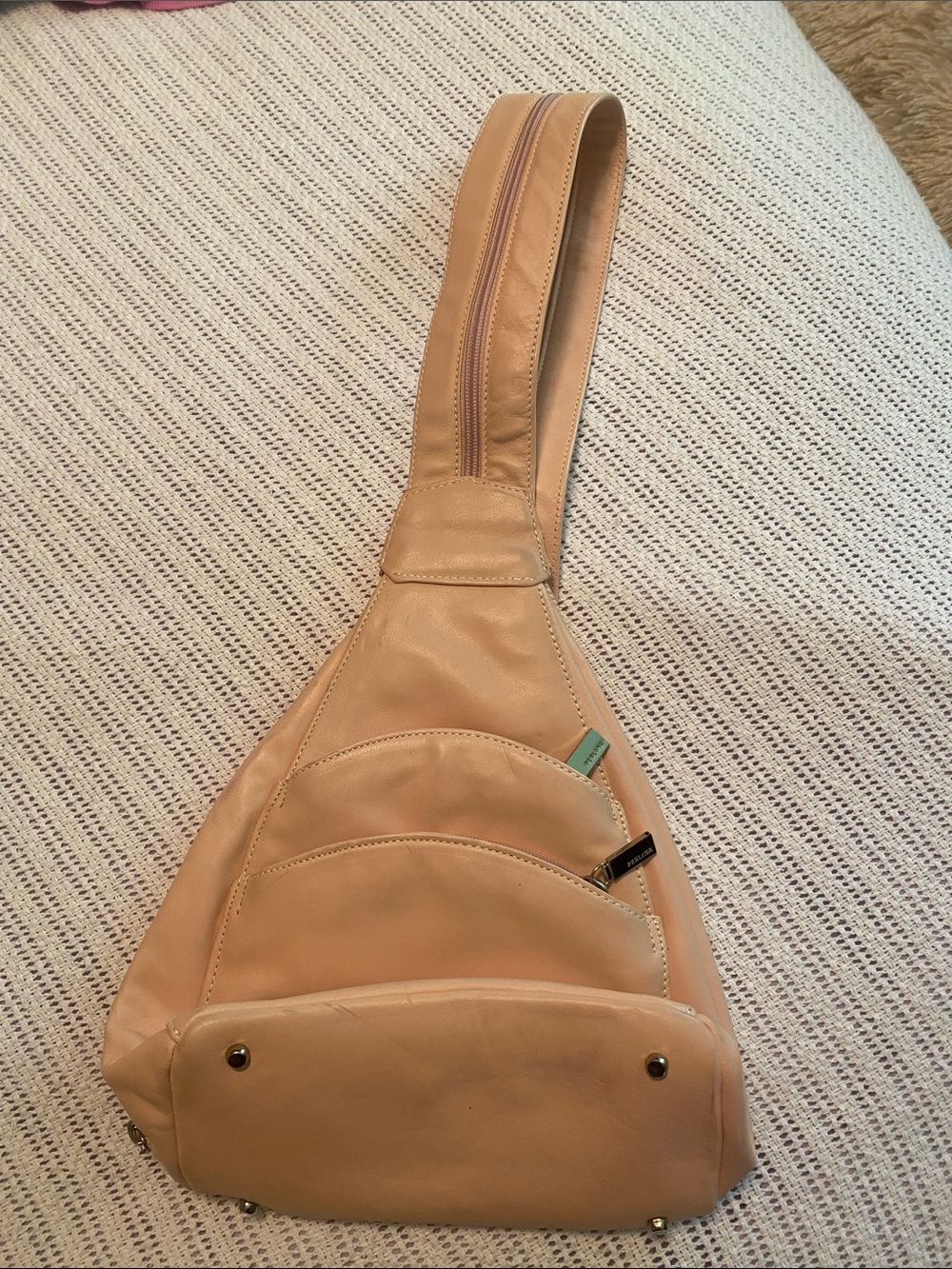 Perkins Pink Leather Sling Bag